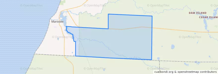 Mapa de ubicacion de Stronach Township.