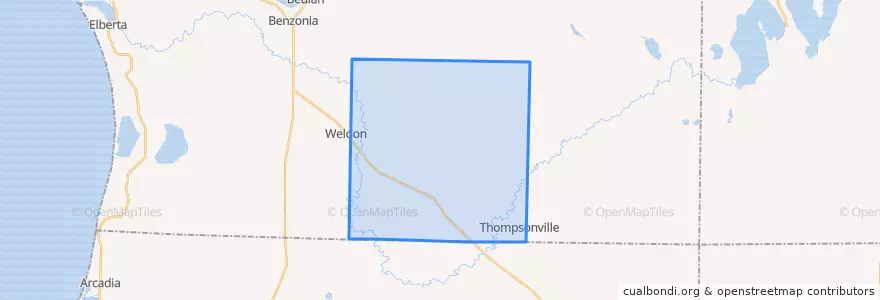 Mapa de ubicacion de Weldon Township.
