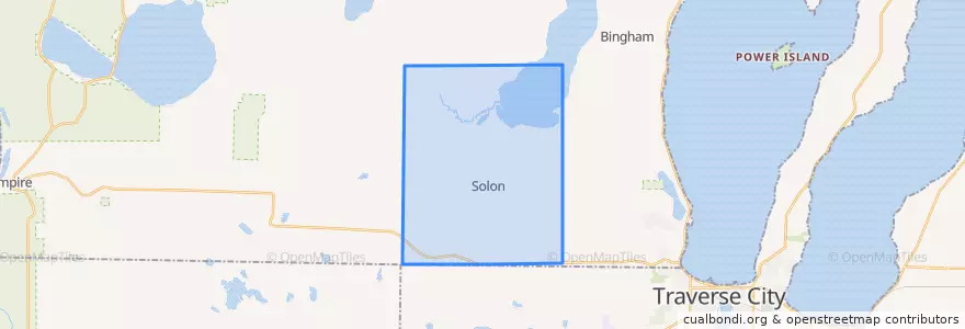 Mapa de ubicacion de Solon Township.