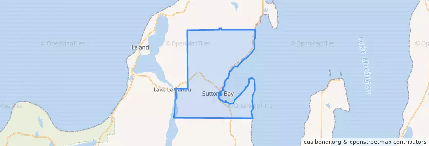 Mapa de ubicacion de Suttons Bay Township.