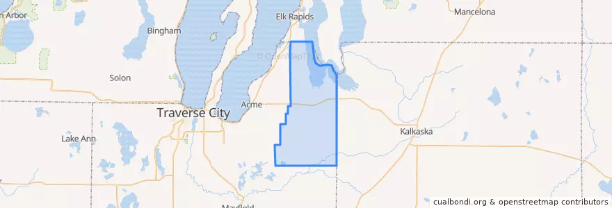 Mapa de ubicacion de White Water Township.