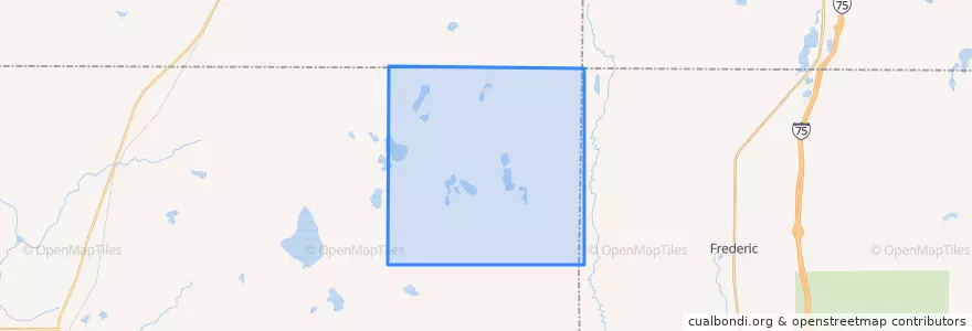 Mapa de ubicacion de Blue Lake Township.