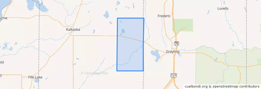 Mapa de ubicacion de Bear Lake Township.
