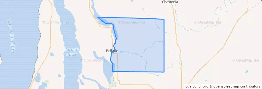 Mapa de ubicacion de Kearney Township.