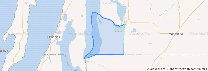 Mapa de ubicacion de Helena Township.