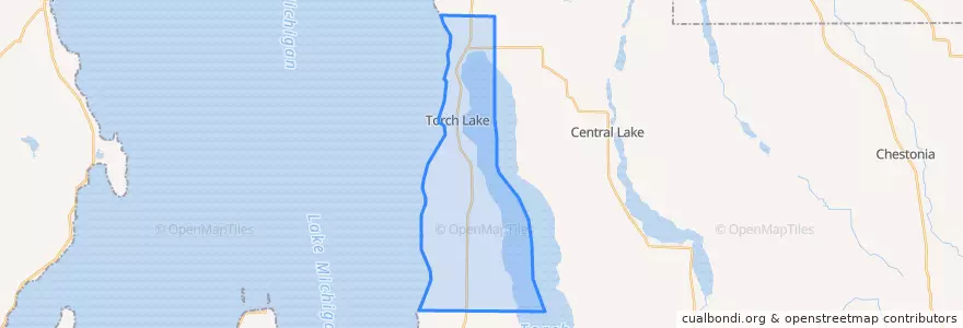 Mapa de ubicacion de Torch Lake Township.