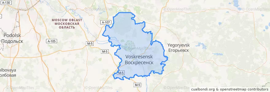 Mapa de ubicacion de Voskresensky District.