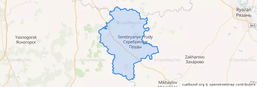 Mapa de ubicacion de городской округ Серебряные Пруды.
