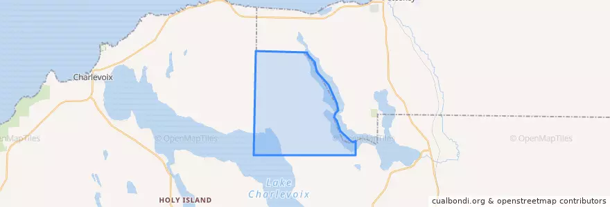 Mapa de ubicacion de Bay Township.