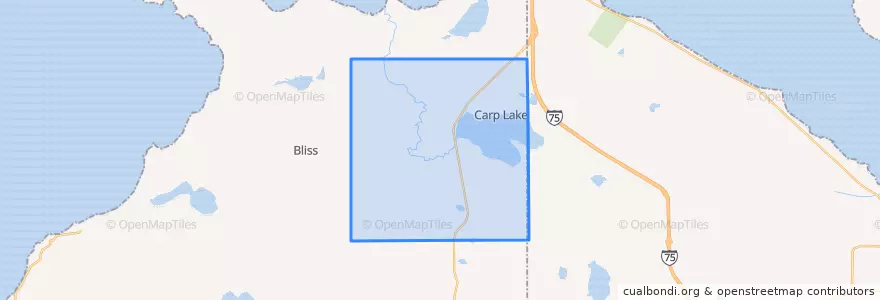 Mapa de ubicacion de Carp Lake Township.