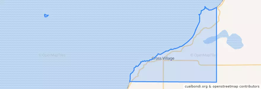 Mapa de ubicacion de Cross Village Township.