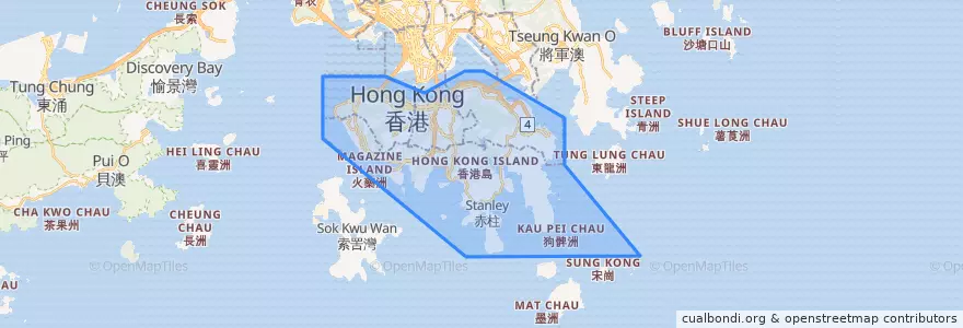 Mapa de ubicacion de Isla de Hong Kong.