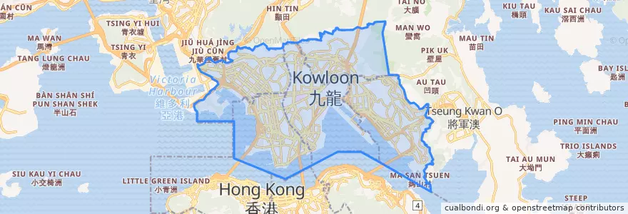 Mapa de ubicacion de 九龍.