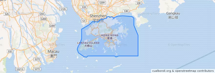 Mapa de ubicacion de 新界 New Territories.
