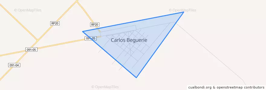 Mapa de ubicacion de Carlos Beguerie.