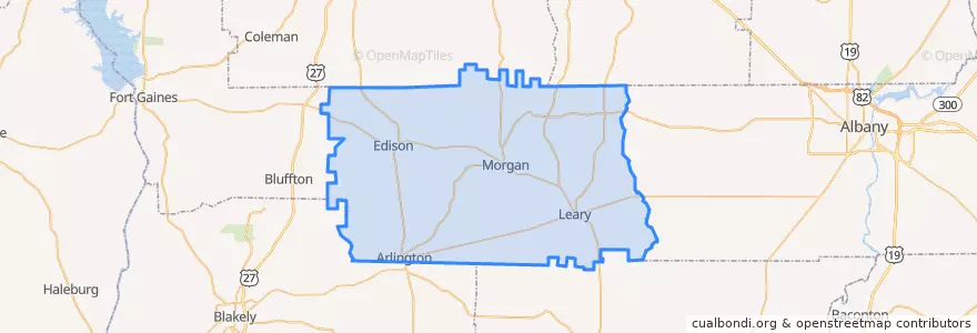 Mapa de ubicacion de Calhoun County.