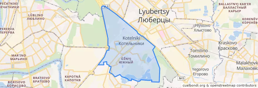 Mapa de ubicacion de городской округ Котельники.