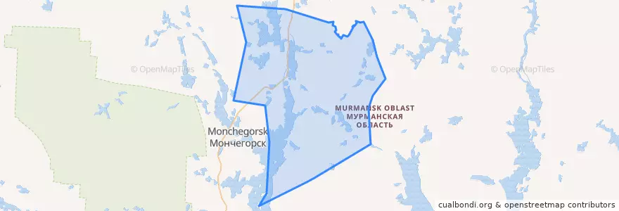 Mapa de ubicacion de Olenegorsk.
