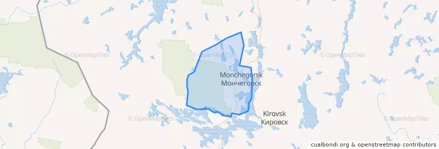 Mapa de ubicacion de городской округ Мончегорск.