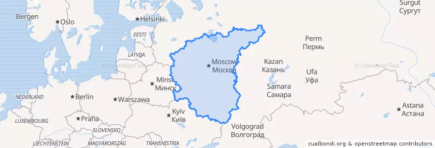 Mapa de ubicacion de Центральный федеральный округ.