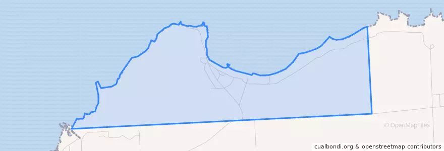 Mapa de ubicacion de Pointe Aux Barques Township.
