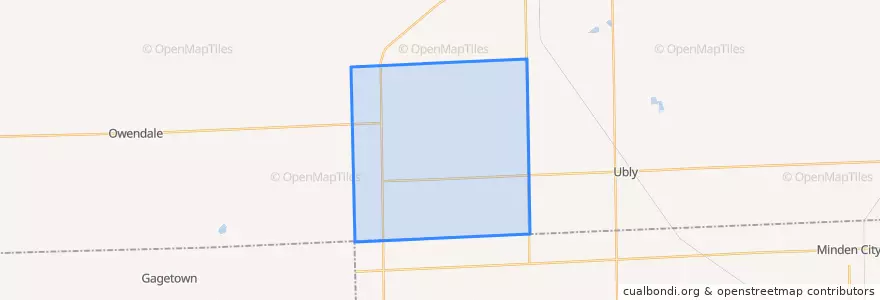Mapa de ubicacion de Sheridan Township.