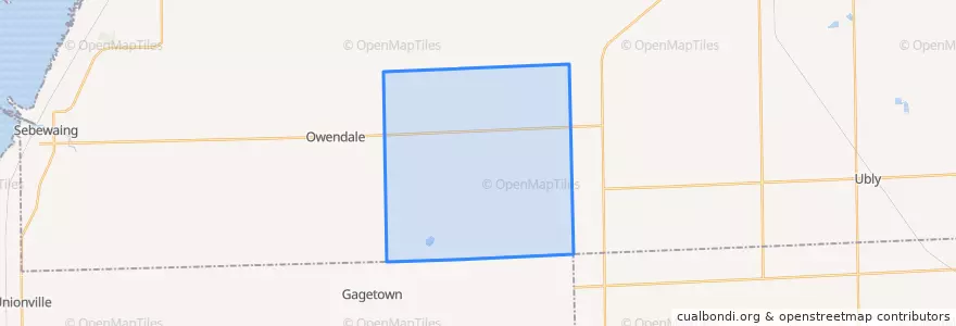 Mapa de ubicacion de Grant Township.