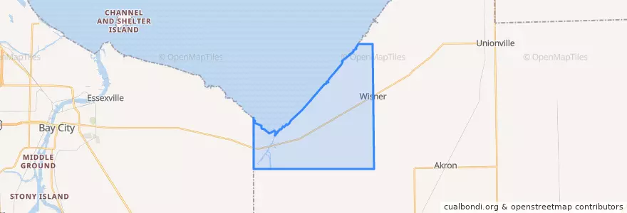 Mapa de ubicacion de Wisner Township.