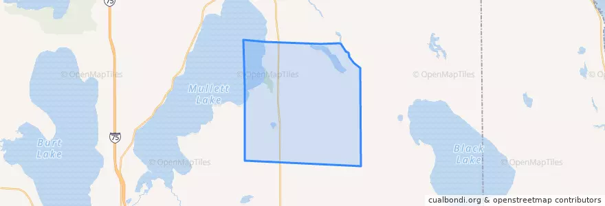 Mapa de ubicacion de Aloha Township.