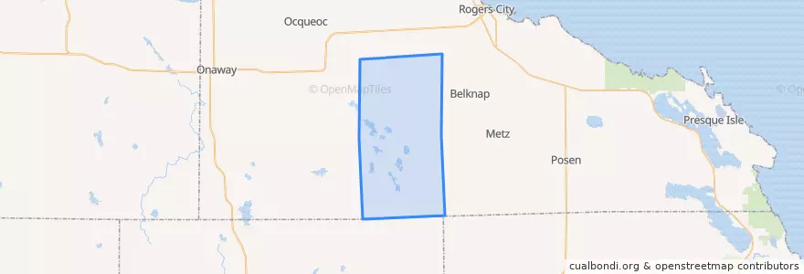 Mapa de ubicacion de Bismark Township.