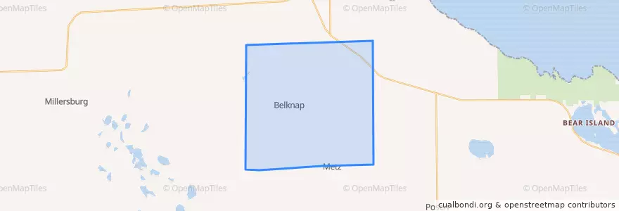 Mapa de ubicacion de Belknap Township.