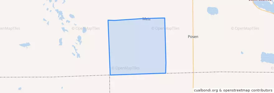 Mapa de ubicacion de Metz Township.