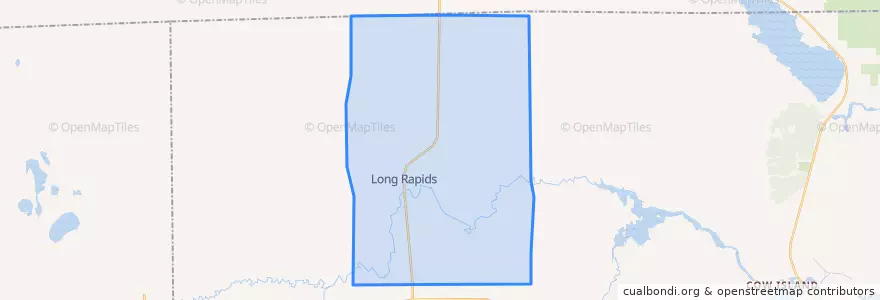 Mapa de ubicacion de Long Rapids Township.