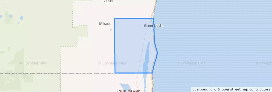 Mapa de ubicacion de Greenbush Township.