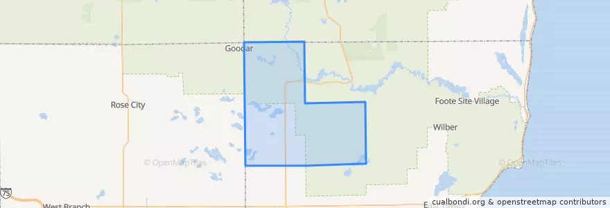 Mapa de ubicacion de Plainfield Township.