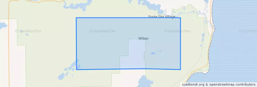 Mapa de ubicacion de Wilber Township.