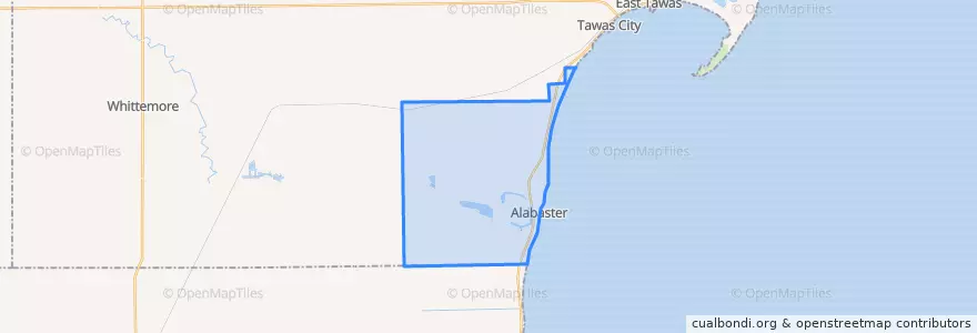Mapa de ubicacion de Alabaster Township.