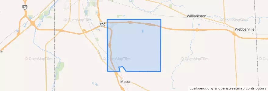 Mapa de ubicacion de Alaiedon Township.