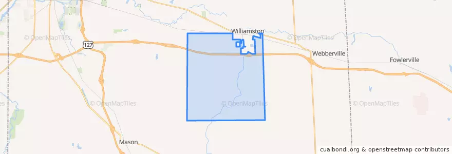 Mapa de ubicacion de Wheatfield Township.