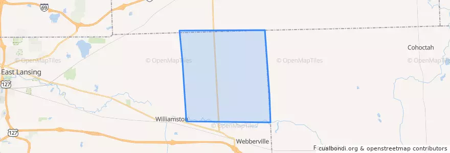 Mapa de ubicacion de Locke Township.