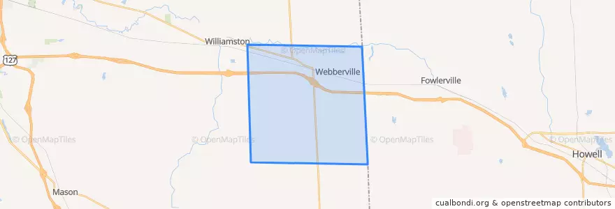 Mapa de ubicacion de Leroy Township.
