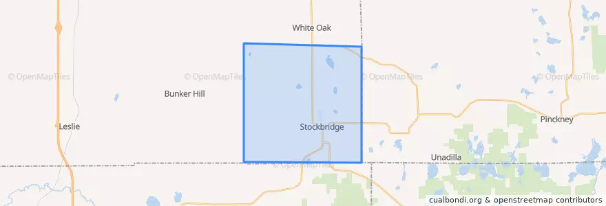 Mapa de ubicacion de Stockbridge Township.
