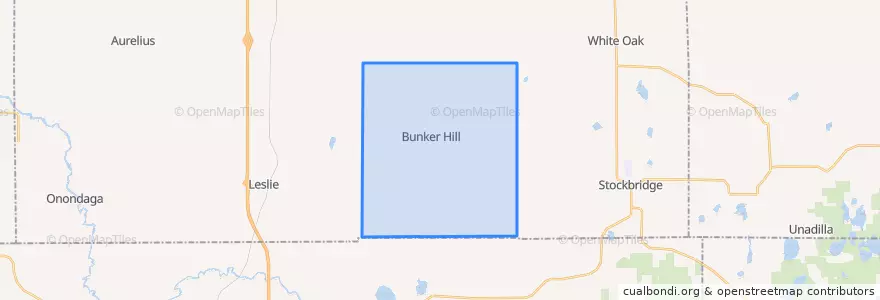 Mapa de ubicacion de Bunker Hill Township.
