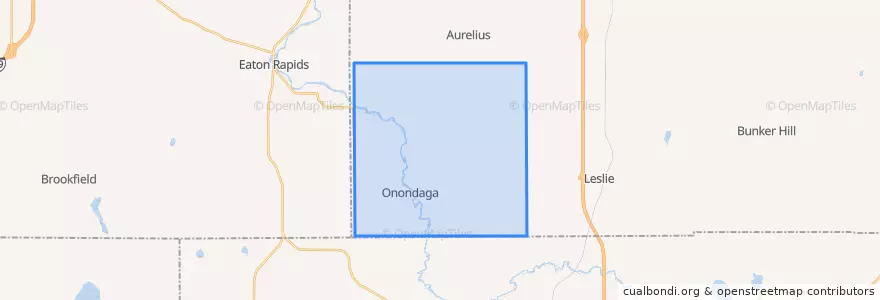 Mapa de ubicacion de Onondaga Township.