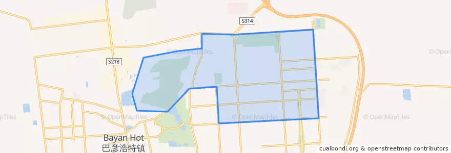 Mapa de ubicacion de 巴彦浩特额鲁特街道.