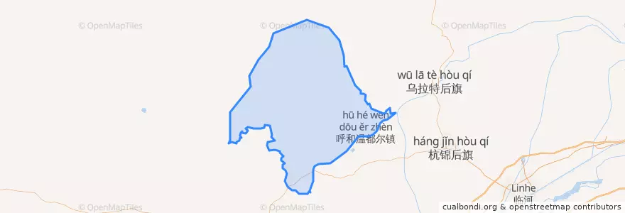 Mapa de ubicacion de 呼和温都尔镇.
