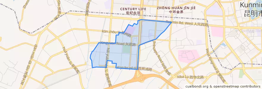 Mapa de ubicacion de 西苑街道.