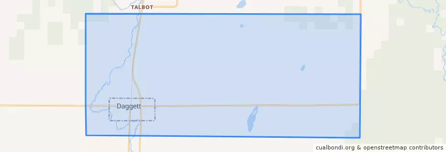 Mapa de ubicacion de Daggett Township.