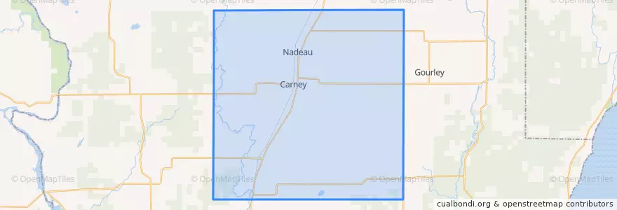 Mapa de ubicacion de Nadeau Township.