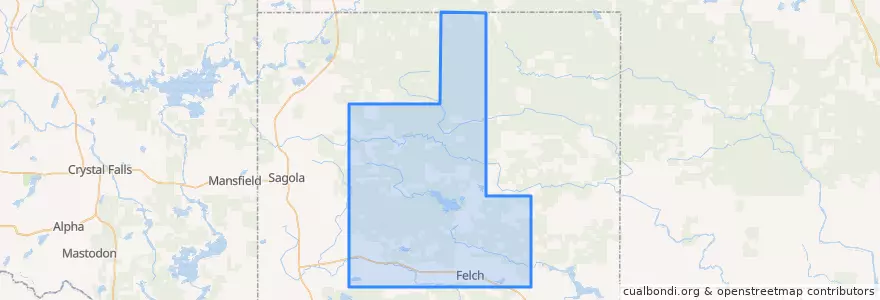 Mapa de ubicacion de Felch Township.